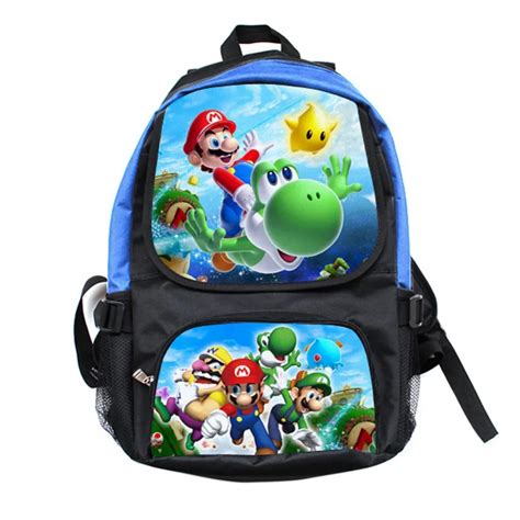 Nintendo Super Mario Bros Wii Large School Backpack Bag Anime Bookbag