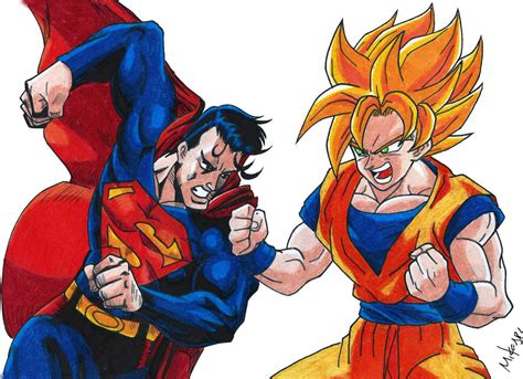 Superman Vs Goku By Mikees On Deviantart