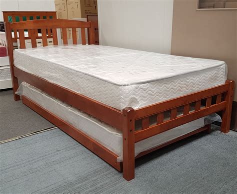 Shop for the perfect bed frame in malaysia here! Furniture Place: Miki King Single Bed with Trundle Solid ...