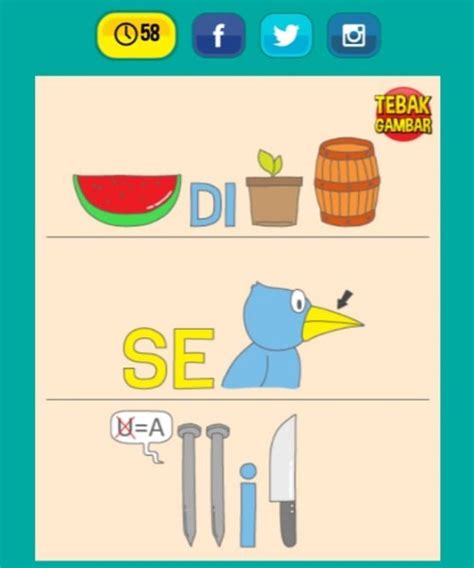 Silakan laporkan melalui grup kunci jawaban tebak gambar di whatsapp jika ada jawaban yang sudah tidak sesuai dengan soal tebak gambar versi terbaru atau ada soal terbaru yang ingin ditanyakan dan didiskusikan. Kunci Jawaban Tebak Gambar Level 9 Terlengkap (Gambar 1 - 20)