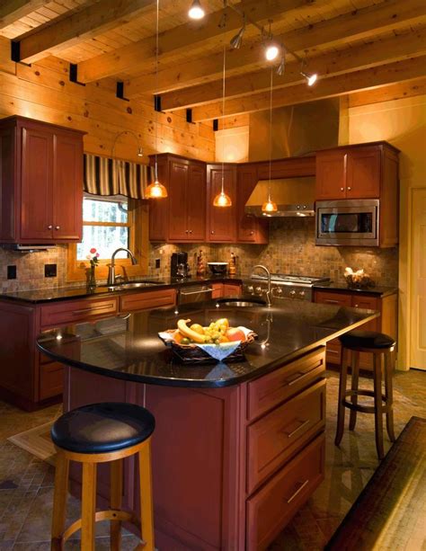 The common style has been remained until now. Timber frame beam ceiling, custom cherry cabinets and ...
