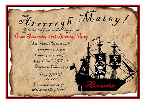 Free Printable Pirate Birthday Party Invitations Dolanpedia