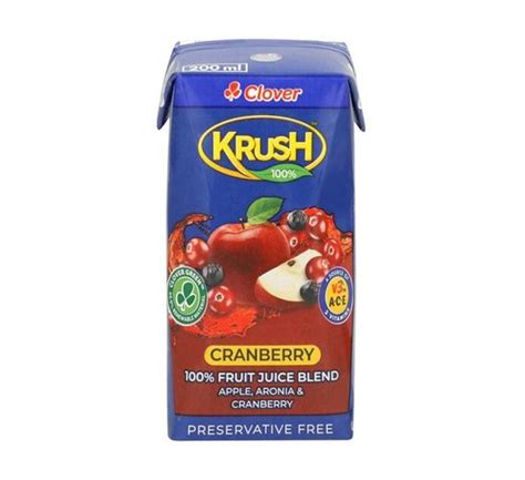Clover Krush Uht Juice Cranberry 6 X 200ml Makro