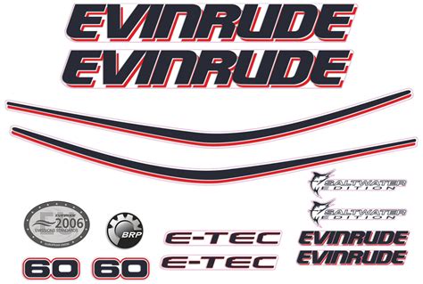 Evinrude 60hp E Tec White Cowling Outboard Engine Decals Etsy