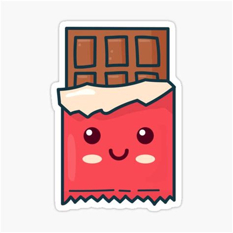 Cute Chocolate Bar Sticker For Sale By Cocoolcartoon Redbubble