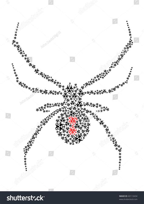 Black Widow Spider Made Of Biohazard Symbols Stock Vector Illustration