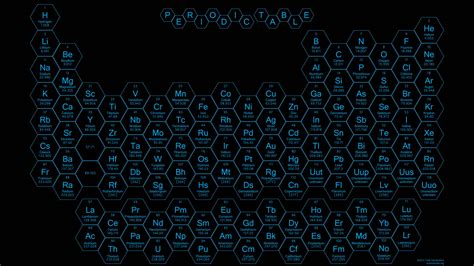 Download Periodic Table With Blue Hexagon Blocks Wallpaper