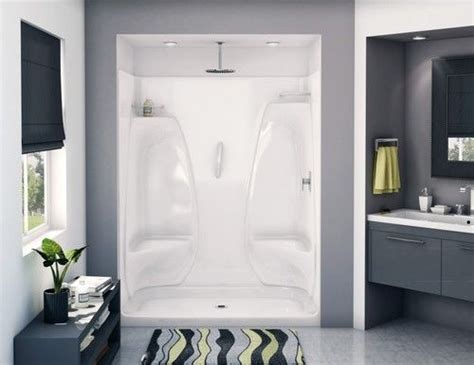 Unique One Piece Shower Units Decorated With Modern Design In Grey Color Style And Minimalist