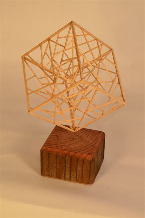 Modern Geometric Wooden Sculpture Etsy