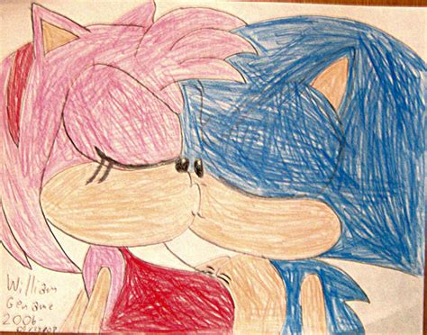 Sonic And Amy Kiss By Germanname On Deviantart