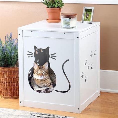 Etna Cat Kitty Litter Hide Away End Table Cabinet Box Litter Box