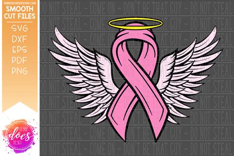 Awareness Ribbon Wings With Halo Svg File Debbie Does Design