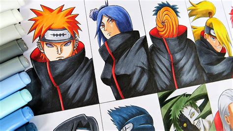 Drawing Akatsuki Members Naruto Shippuden Youtube