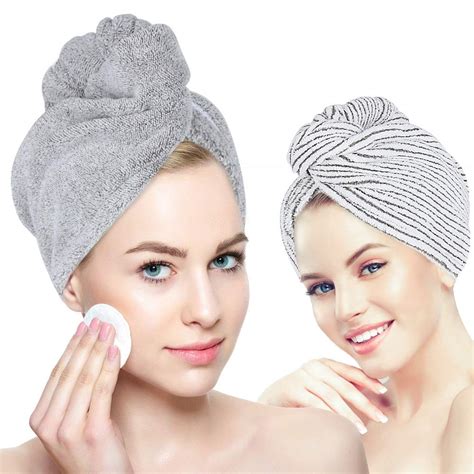 2 Packs Hair Towel Wrap For Women Ultra Soft Hair Drying Towels With