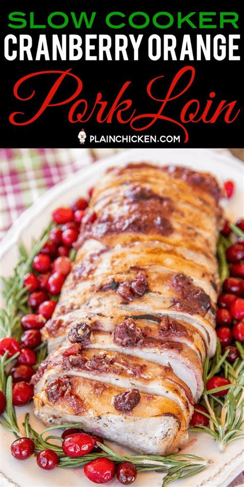 The pork is done when the internal temperature reaches 160 degrees. Slow Cooker Cranberry Orange Pork Loin - Holiday Pork Loin ...