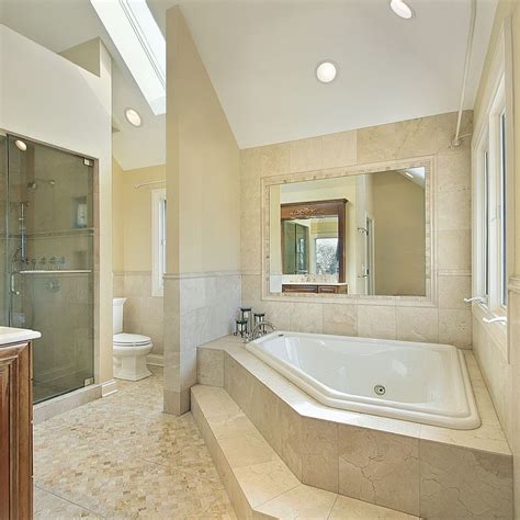 The marble will always be a beautiful choice, but the layout it up to you. Crema Marfil 18x18 Honed Classic Marble Tile | Bathroom ...