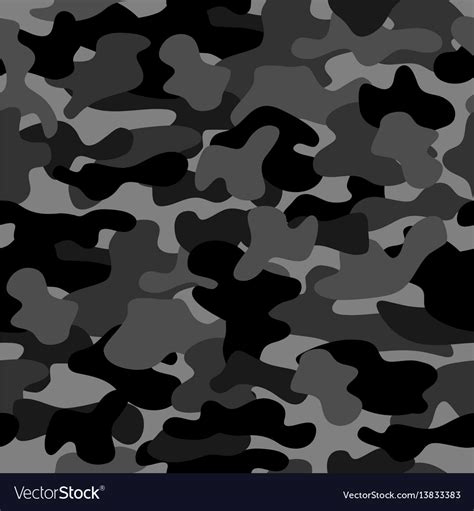 Camouflage Seamless Pattern In A Black Grey Vector Image