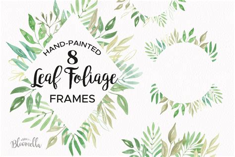 Leaf Foliage Frames Borders Clipart Custom Designed