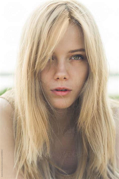 Portrait Of A Beautiful Babe Blonde Girl Closeup By Stocksy Contributor Andrei Aleshyn