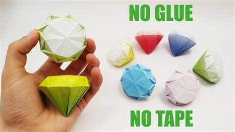 Origami DIAMOND: No GLUE! AWESOME! - Yakomoga Origami ...