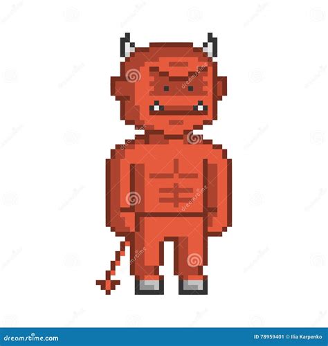 Pixel Red Devil On White Background Stock Illustration Illustration