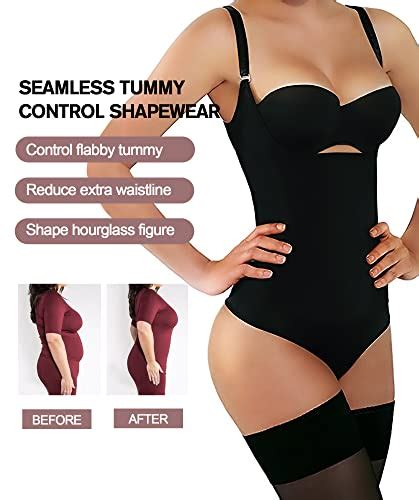 SHAPERX Shapewear For Women Tummy Control Thong Bodysuit Open Bust Body