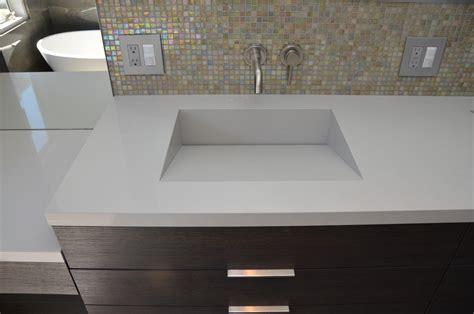 Quartz Integrated Sinks Modern Vanity Tops And Side Splashes San Francisco By Custom