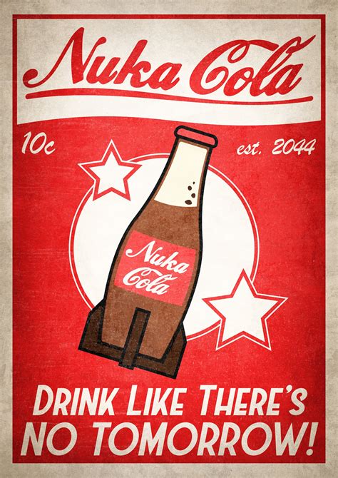 Nuka Cola Fallout Poster Video Game Retro Print Gamer T Etsy