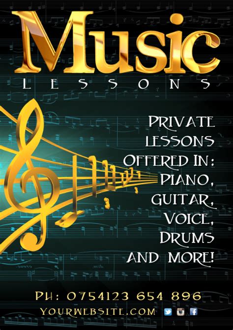 Music Lessons Flyer Template Postermywall
