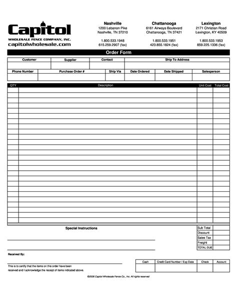 40 Order Form Templates Work Order Change Order More