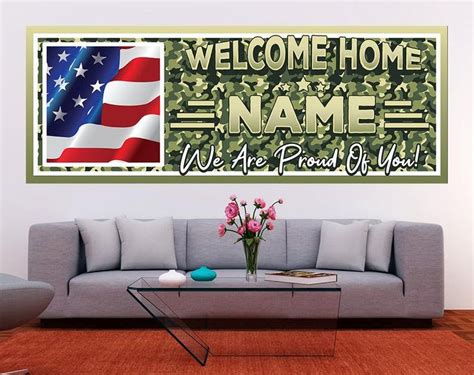 Welcome Home Military Banner Custom Banner Homecoming Banner Etsy