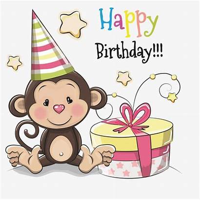 Birthday Monkey Clipart Cards Pngtree Funny Visita