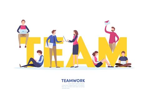 Teamwork Konzept Premium Vektor