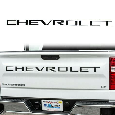 Black Chevrolet Letter Tailgate Insert Emblem 2019 2020 Silverado 1500