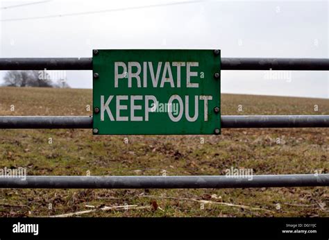Private Keep Out Sign On Fence Stock Photo Alamy