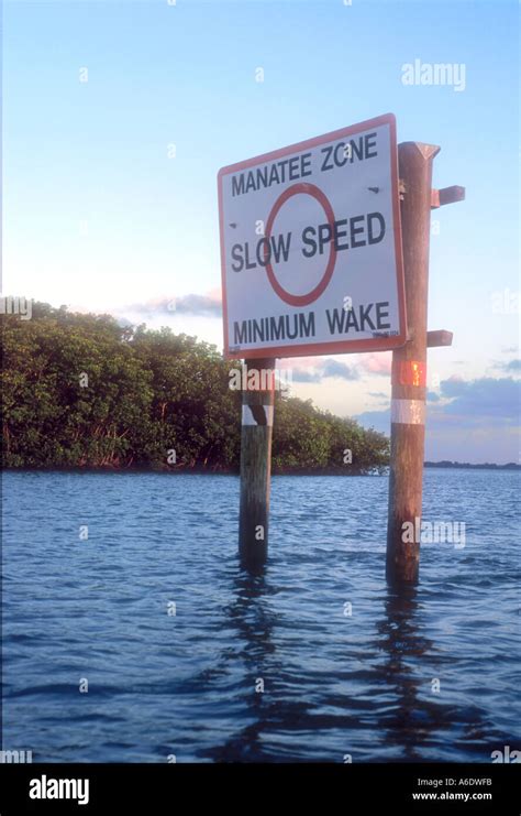 Manatee Zone Sign Intracoastal Waterway Martin County Florida Signs