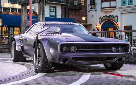«форса́ж 8» — американский боевик режиссёра ф. Cars from "The Fate of the Furious" at Universal Studios ...