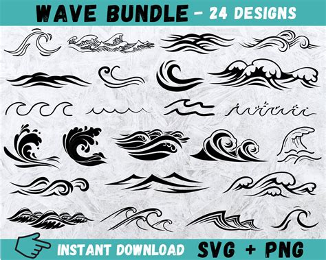 Png Waves Clipart Waves Files For Cricut Waves Cut Files For Silhouette