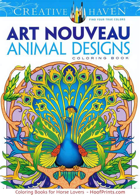 Hilariously funny coloring book of animals gone wild! Art Nouveau Animal Designs Coloring Book-www.hoofprints.com