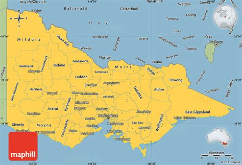 Savanna Style Simple Map Of Victoria