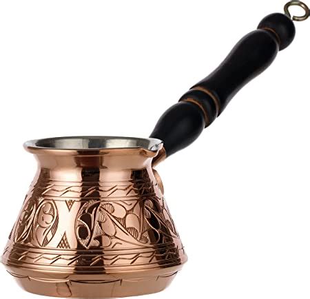 DEMMEX Cafetera de cobre turco árabe griego de 2 mm de grosor grabada