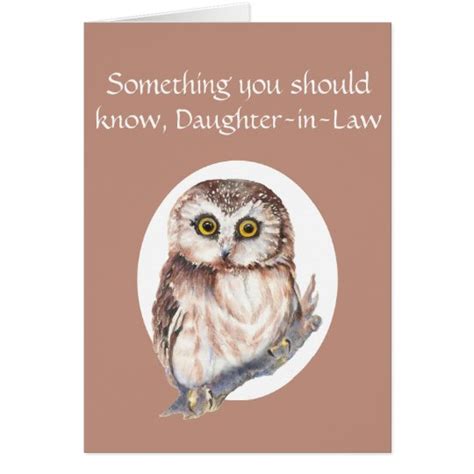 Thankful For You Daughter In Law Mothers Day Owl Card Zazzle
