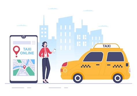 Premium Vector Online Taxi Booking Travel Service Flat Design