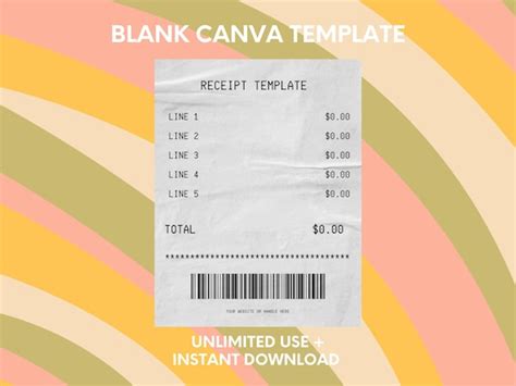 Aesthetic Receipt Canva Template Instant Download Etsy