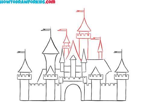 How To Draw The Disney Castle Easy Drawing Tutorial For Kids Atelier