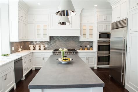 Beautiful kitchen features wire brushed oak cabinets paired with. Concrete Countertops - Transitional - kitchen - Integrity ...