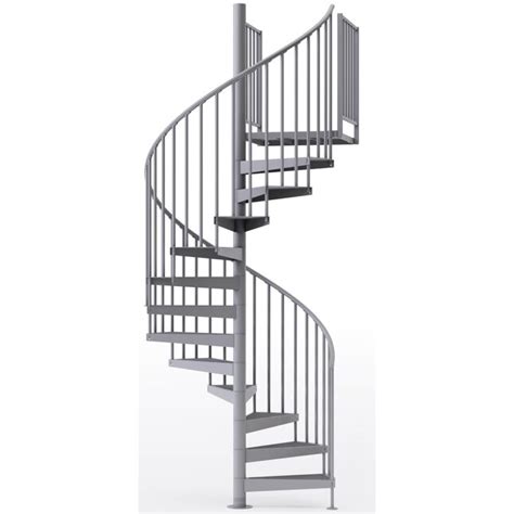 Mylen Stairs Condor 60 In X 14 Ft 2 Platform Rails Gray Spiral