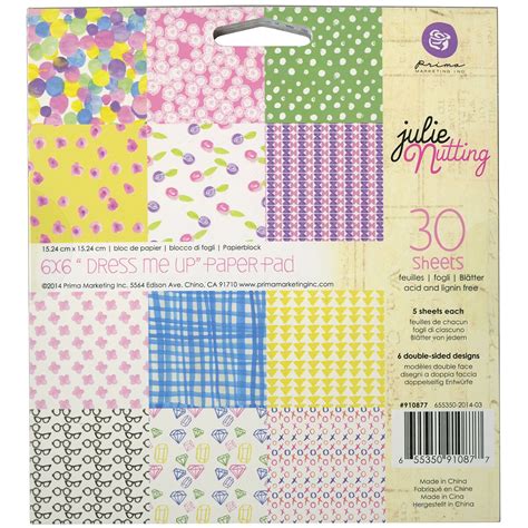 Prima Marketing Double Sided Paper Pad 6 X6 30 Pkg Julie Nutting