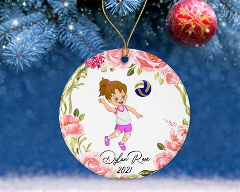 Girls Volleyball Christmas Ornament 2021 Christmas Ornament Etsy UK