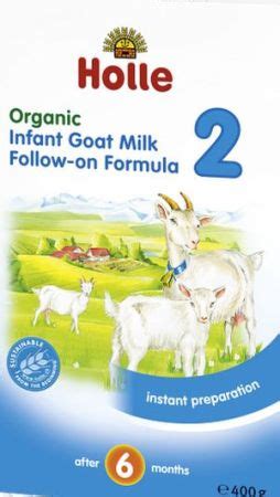 Goats' milk formulas are not suitable for infants with cows' milk allergy (also known as cows' milk protein allergy), as the proteins they contain are very similar. Holle Organic Goat Milk Formula 2